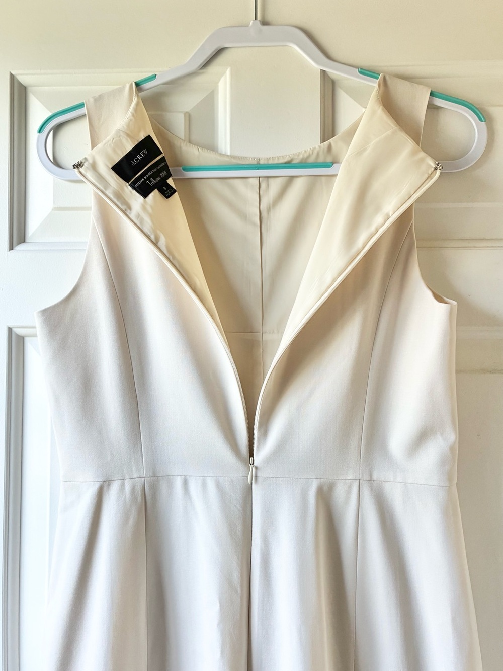 J. Crew Dress Italian Double Face Cashmere by Tollegno 1900 Cream Size 8 - Picture 10 of 15